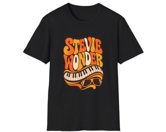 Stevie Wonder Piano Psychedelic Retro Band Tee