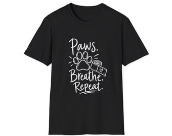 Vet Gift | Animal Lover Gift | Paws. Breathe. Repeat. | Graphic Tee