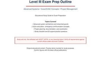 Unofficial NICET Fire Alarm Systems Level III Study Guide | Exam Prep PDF Digital Download