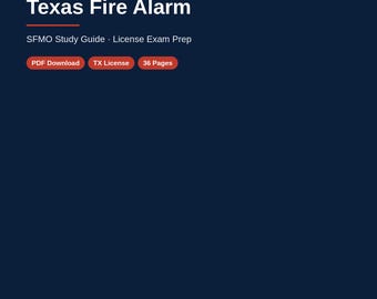 Unofficial Texas Fire Alarm SFMO Study Guide | License Exam Prep (PDF Download)