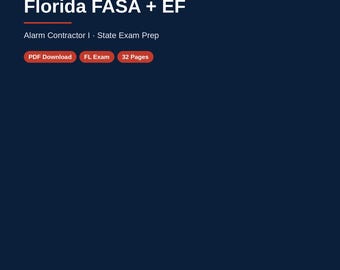 Unofficial Florida FASA + Alarm Contractor I (EF) Exam Prep (PDF Download)