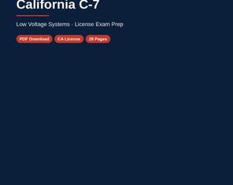Unofficial California C-7 Low Voltage Systems Study Guide PDF 2026 | CSLB C7 Exam Prep Download