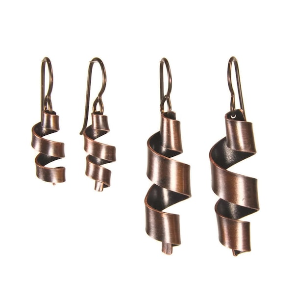 Copper curl "Ribbons" earrings