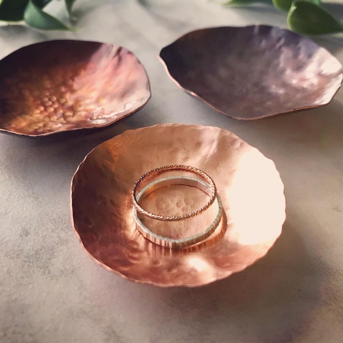Copper Hammered Ring Dish - Etsy