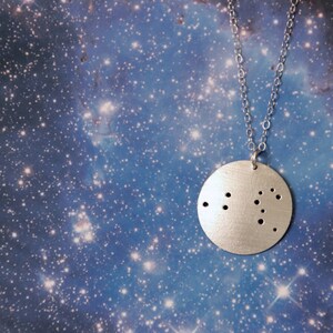Leo constellation zodiac sterling silver necklace July 23 - August 22 birthday astrology