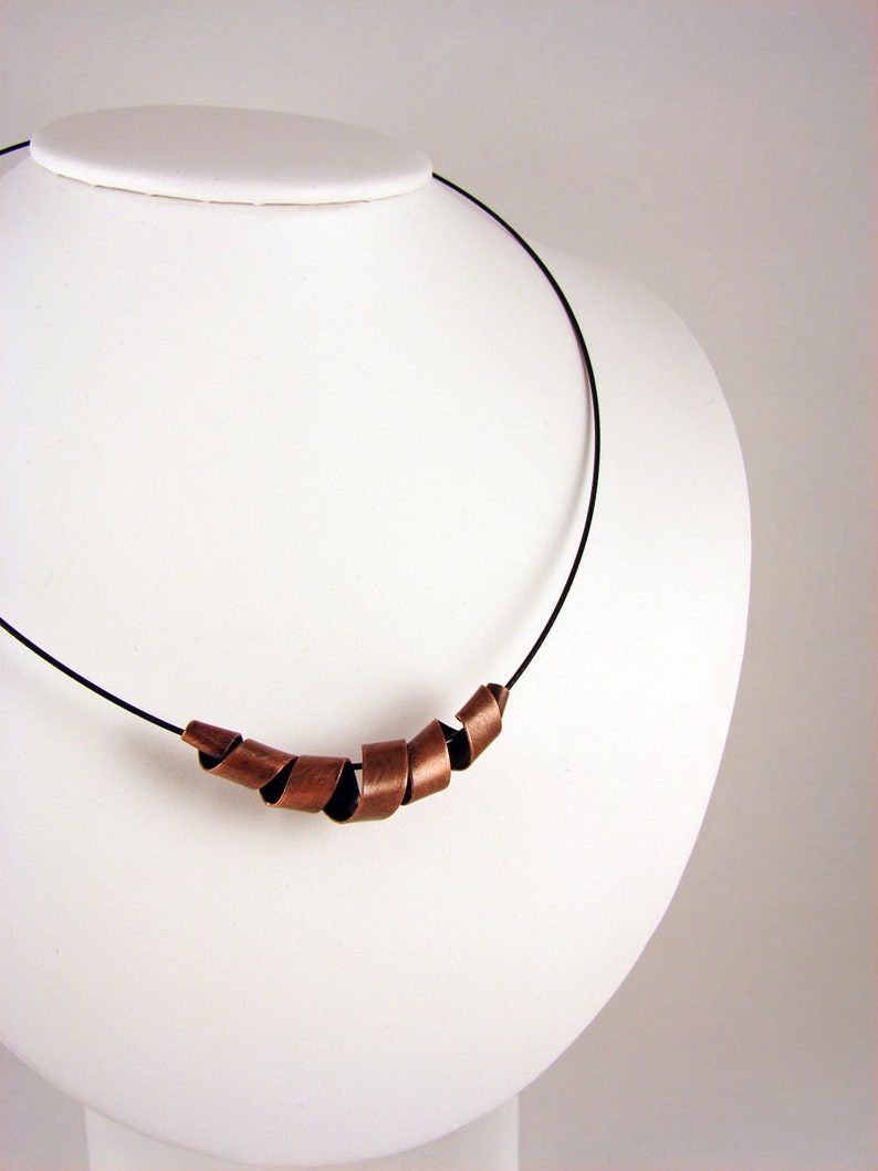 Copper Ribbons necklace Etsy