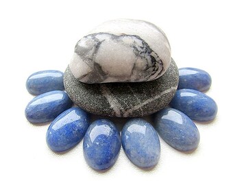 8741140008458 10pc Perles de Pierre Aventurine Bleue Galets roulés 9-12mm
