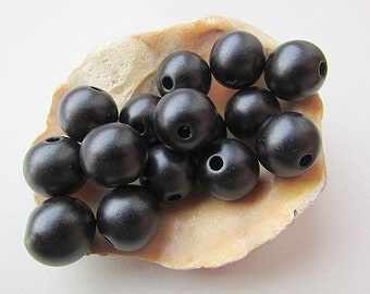 Acrylic Beads Black Matte Round Plastic Beads 12mm Acrylic Ball Beads Jewelry Supplies 25pcs