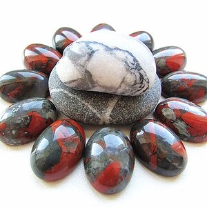 Natural African Bloodstone Oval Cabochons For Jewelry Making,34X23mm,27.40cts...@2964