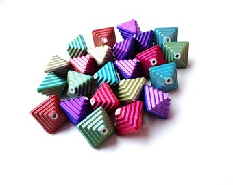 20pc Acrylic Bicone Beads Chameleon Resin Beads 15mm Multicolored Plastic Beads Jewelry making Craft Supplies
