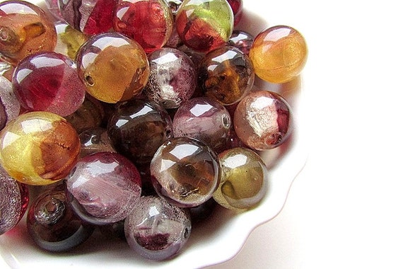 Textured Colorful Acrylic Beads Resin Beads with White Spots, 16mm