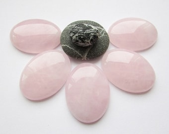 Rose Quartz Cabochon Rose Quartz Gemstone Cabochon Natural Oval Quartz Stone Cabochon 40x30mm Polid Quartz Cabochon Craft Supplies (1)