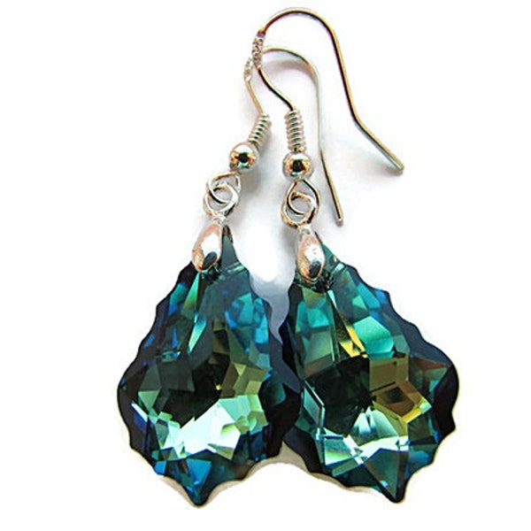 Bermuda Blue Earrings Swarovski Earrings Crystal Earrings Swarovski Crystal Sapphire Blue Jewelry Bridesmaids Bridal Earrings