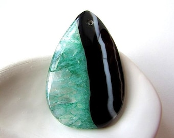 Druzy Geode Agate Pendant Teardrop Green Black Agate Stone 45x30mm Colorful Gemstone Pendant Large Focal Pendant Flat back Jewelry Supplies Druzy Geode Agate Pendant Teardrop Green Black Agate Stone 45x30mm Colorful Gemstone Pendant Large Focal Pendant Flat back Jewelry Supplies