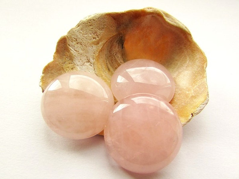 Rose Quartz Cabochon 25mm Natural Quartz Round Gemstone Cabochon Soft Pink Stone Cabochon Flat back Jewelry Supplies Craft Supply 1pcs