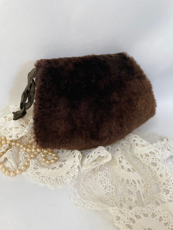 Fur muff hand warmer brown faux fur small child s… - image 7