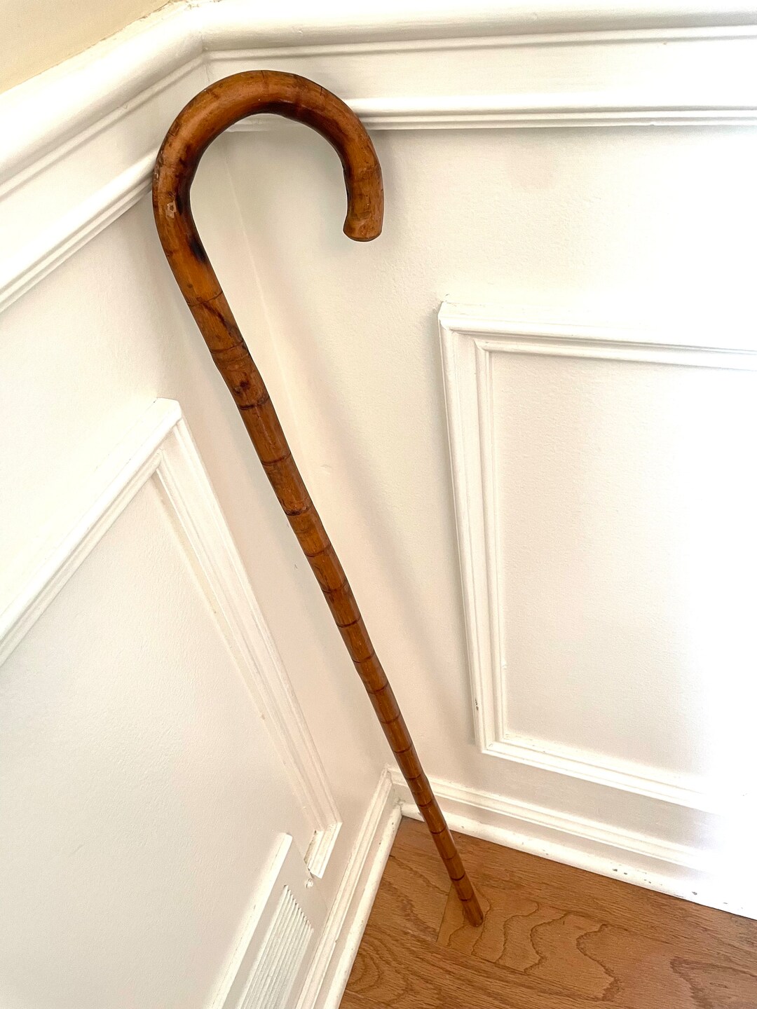 Bamboo Cane Walking Stick Vintage Boho Cabin Cottage Etsy