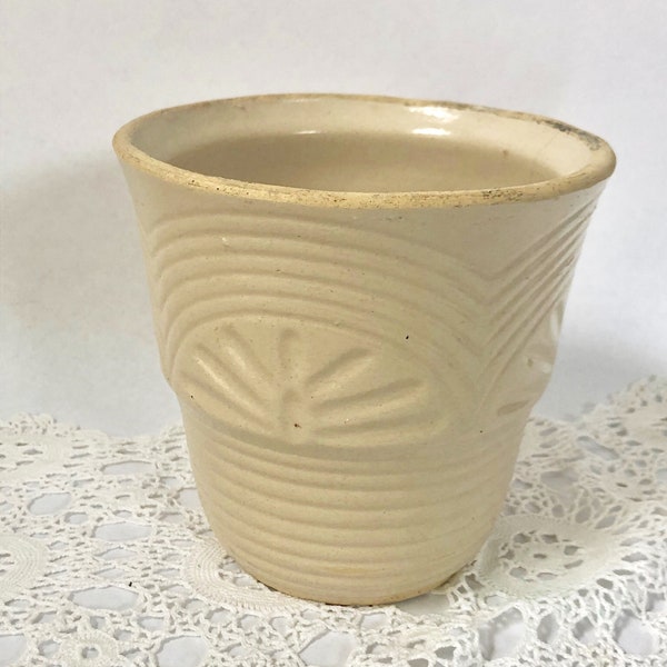 Flower pot ceramic crock antique vintage stoneware Roseville pottery Art Deco