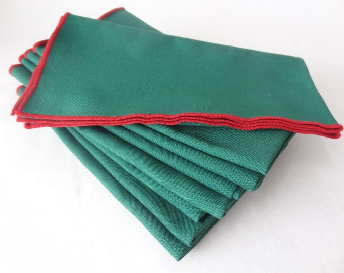 Christmas Linen Napkins Vintage Lot Holiday Table Setting Etsy