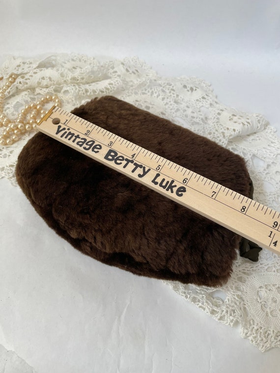 Fur muff hand warmer brown faux fur small child s… - image 5