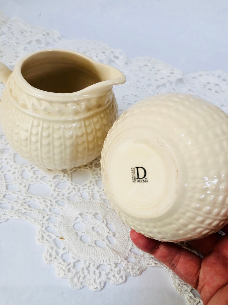 Creamer and sugar bowl with lid set pair vintage cream pitcher Etsy