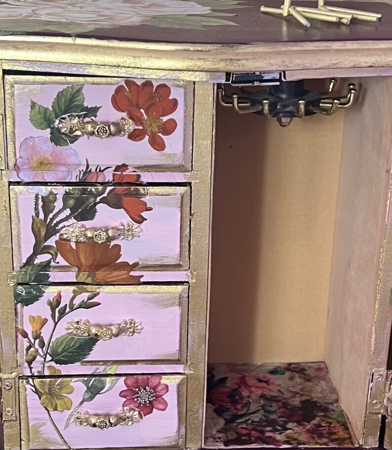 Handpainted Jewelry Box Classic Floral Jewelry Box Jewelry Etsy