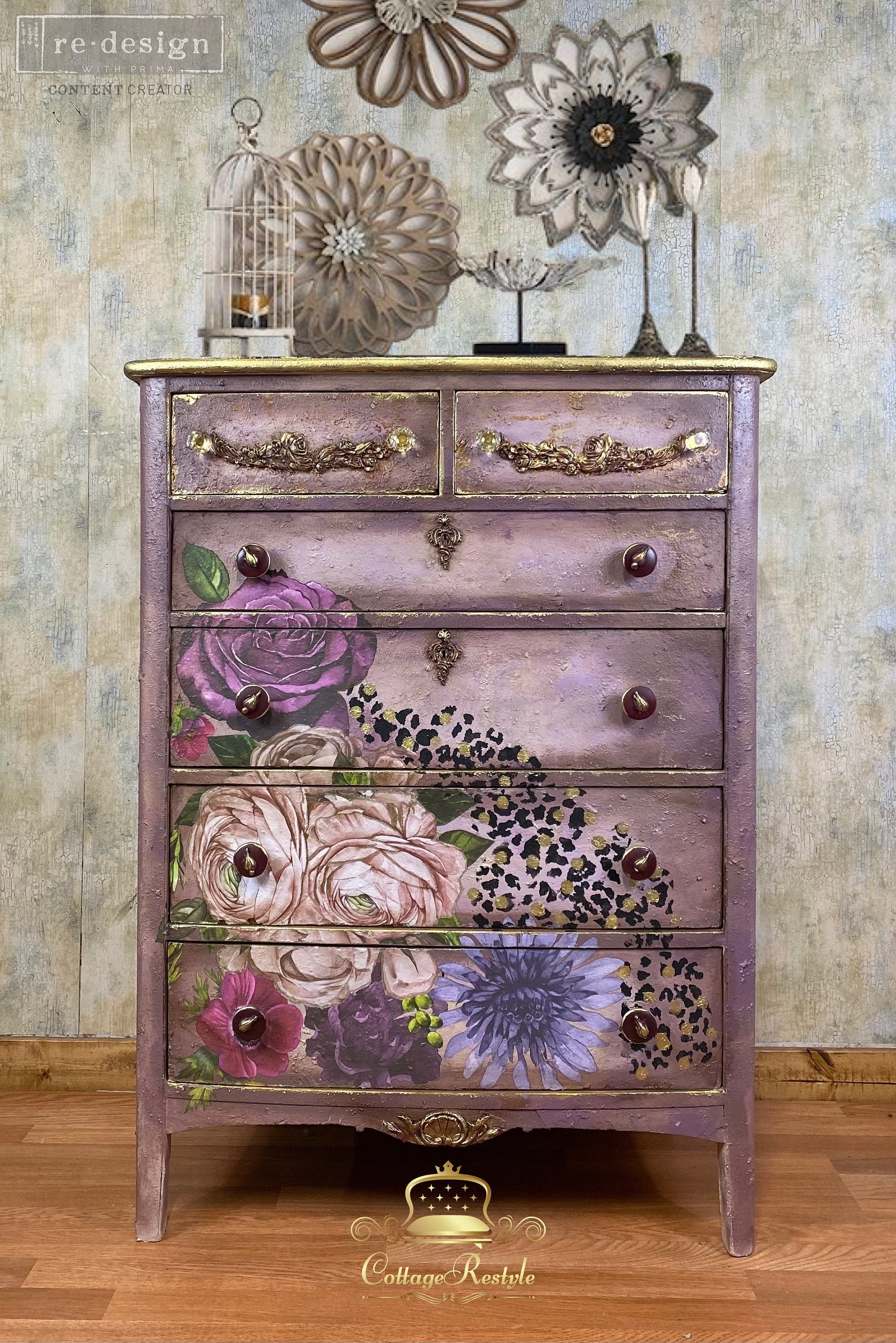 Chest of Drawers Vintage Tall Dresser Boho Eclectic Dresser Etsy
