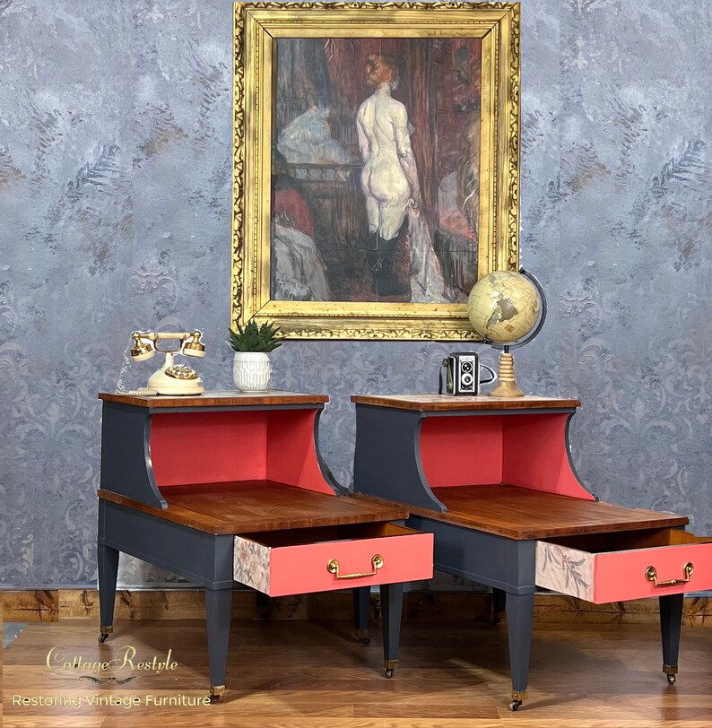 Reflection Decoupage Paper Mint by Michelle Etsy