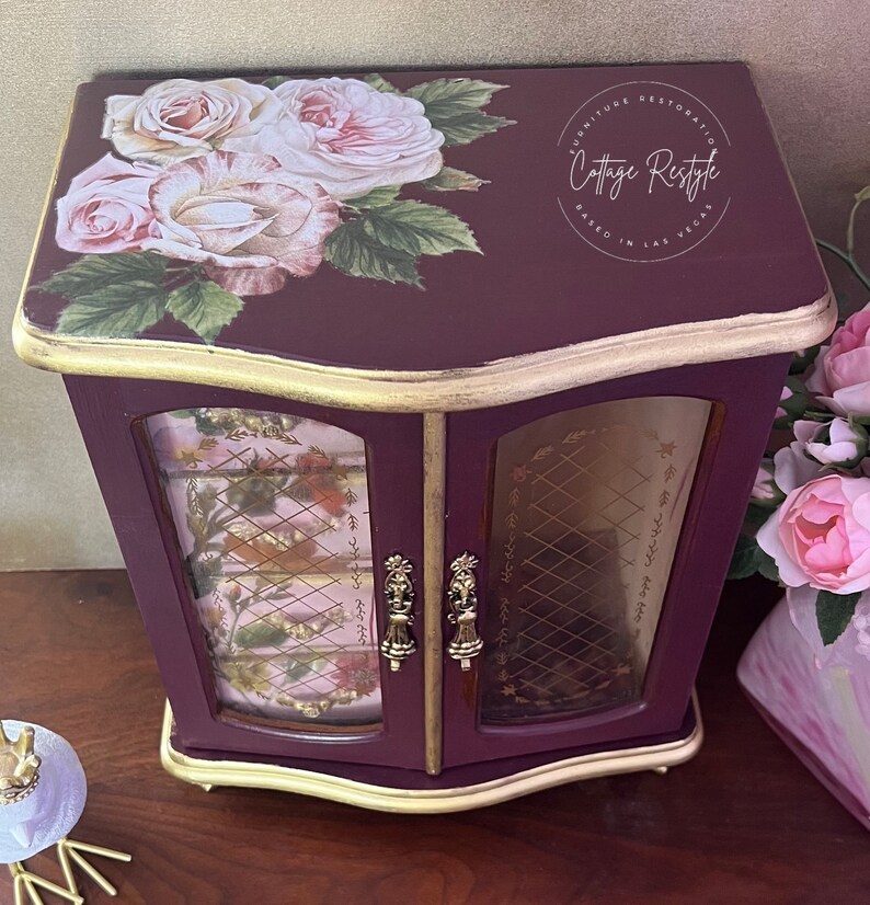 Handpainted Jewelry Box Classic Floral Jewelry Box Jewelry Etsy