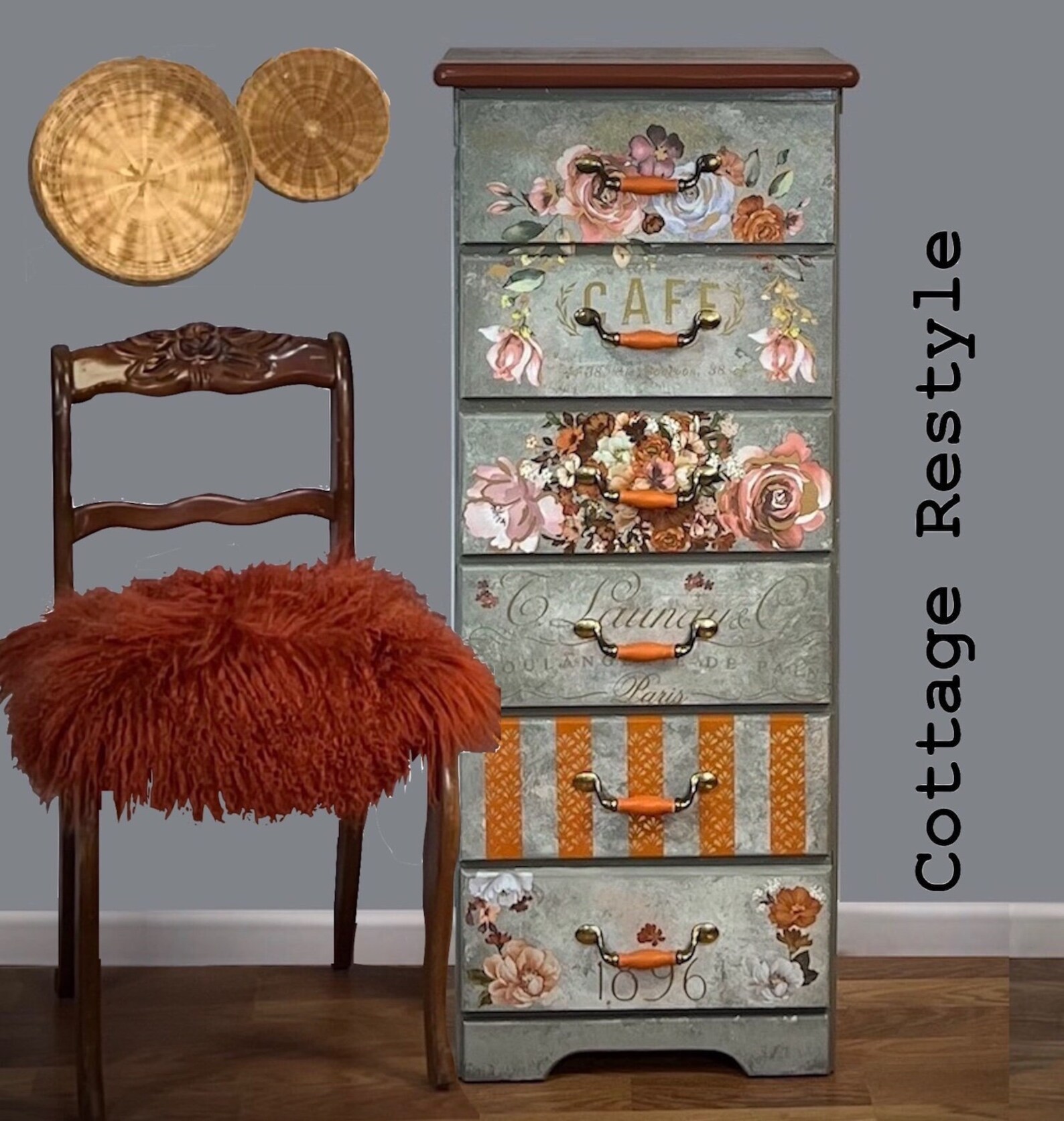 Tall Dresser Hand-painted Furniture Lingerie Dresser - Etsy