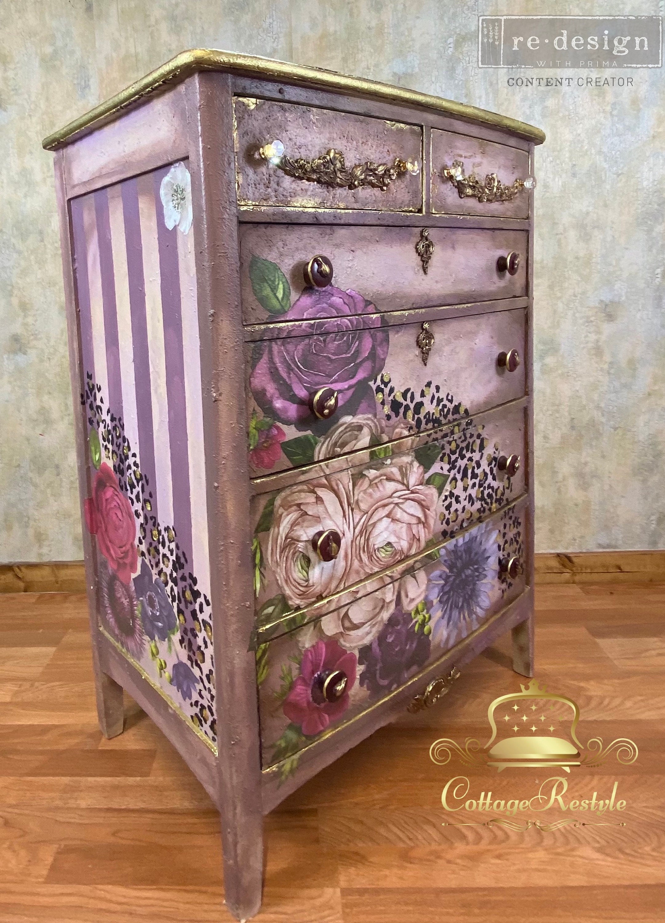 Chest of Drawers Vintage Tall Dresser Boho Eclectic Dresser | Etsy