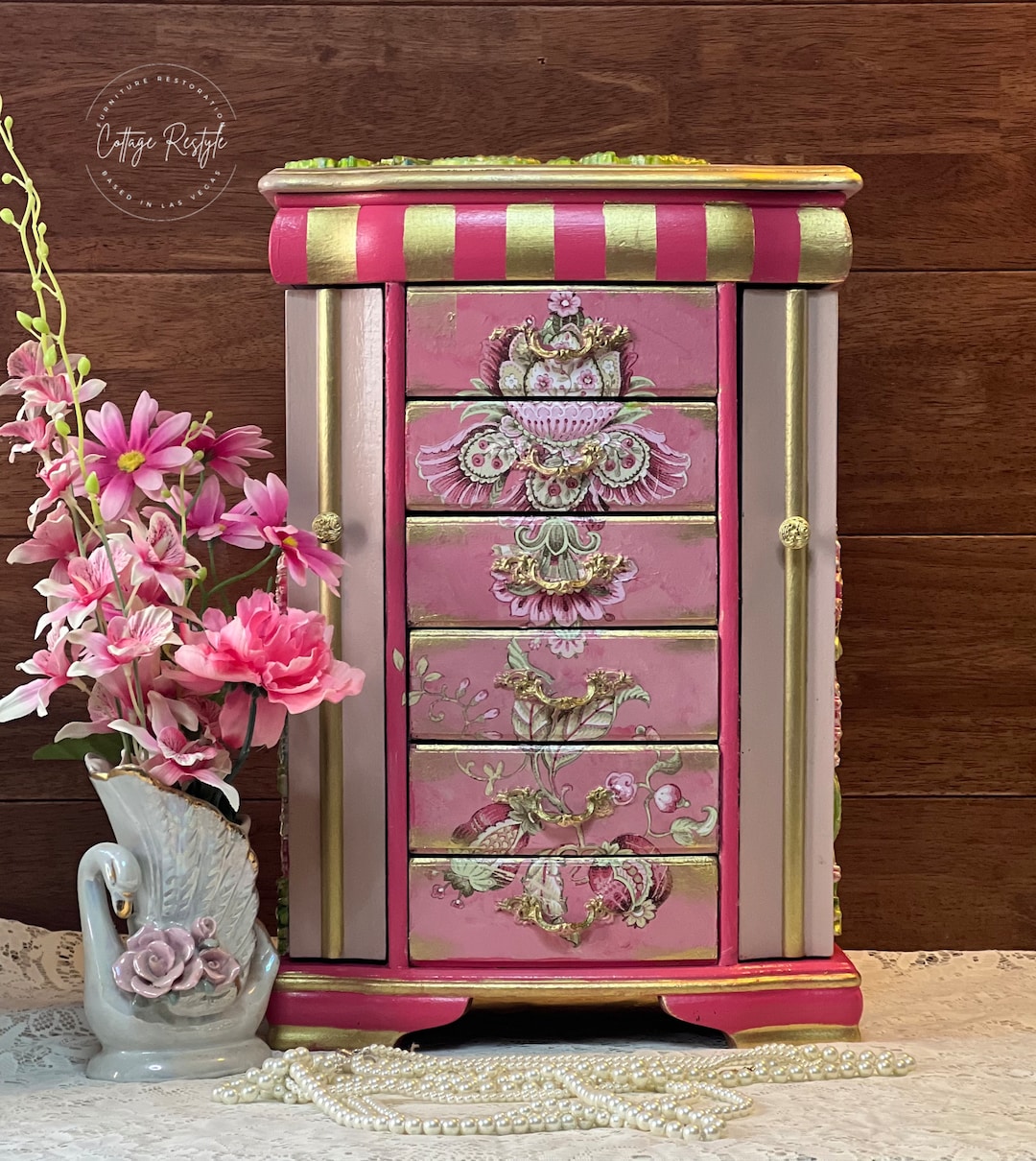 Jewelry Box Jewelry Armoire Jewelry Storage Handpainted Jewelry