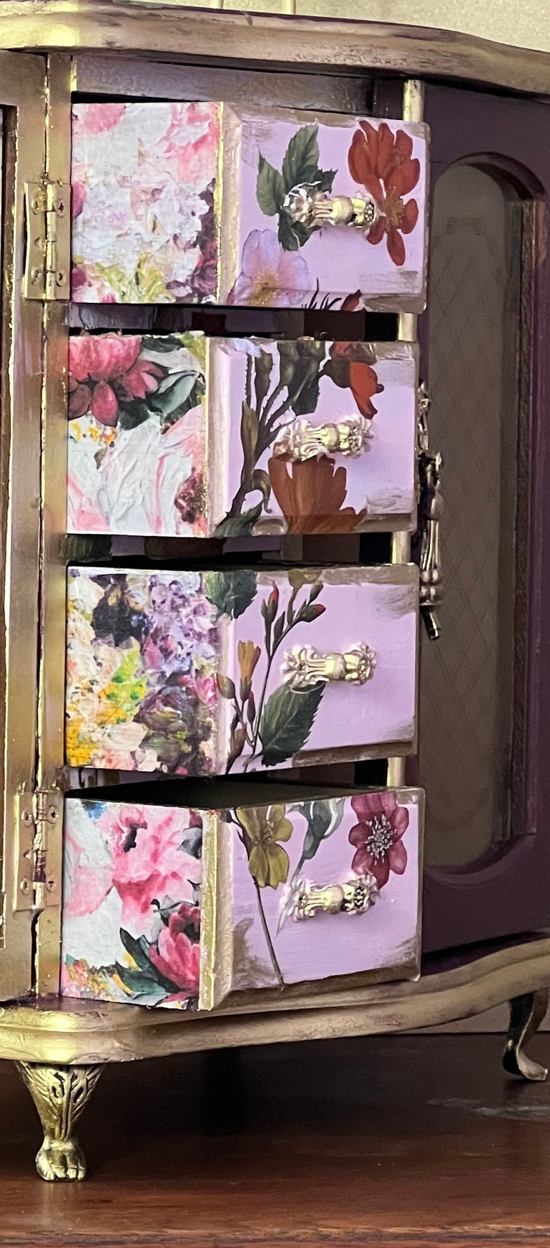 Handpainted Jewelry Box Classic Floral Jewelry Box Jewelry Etsy