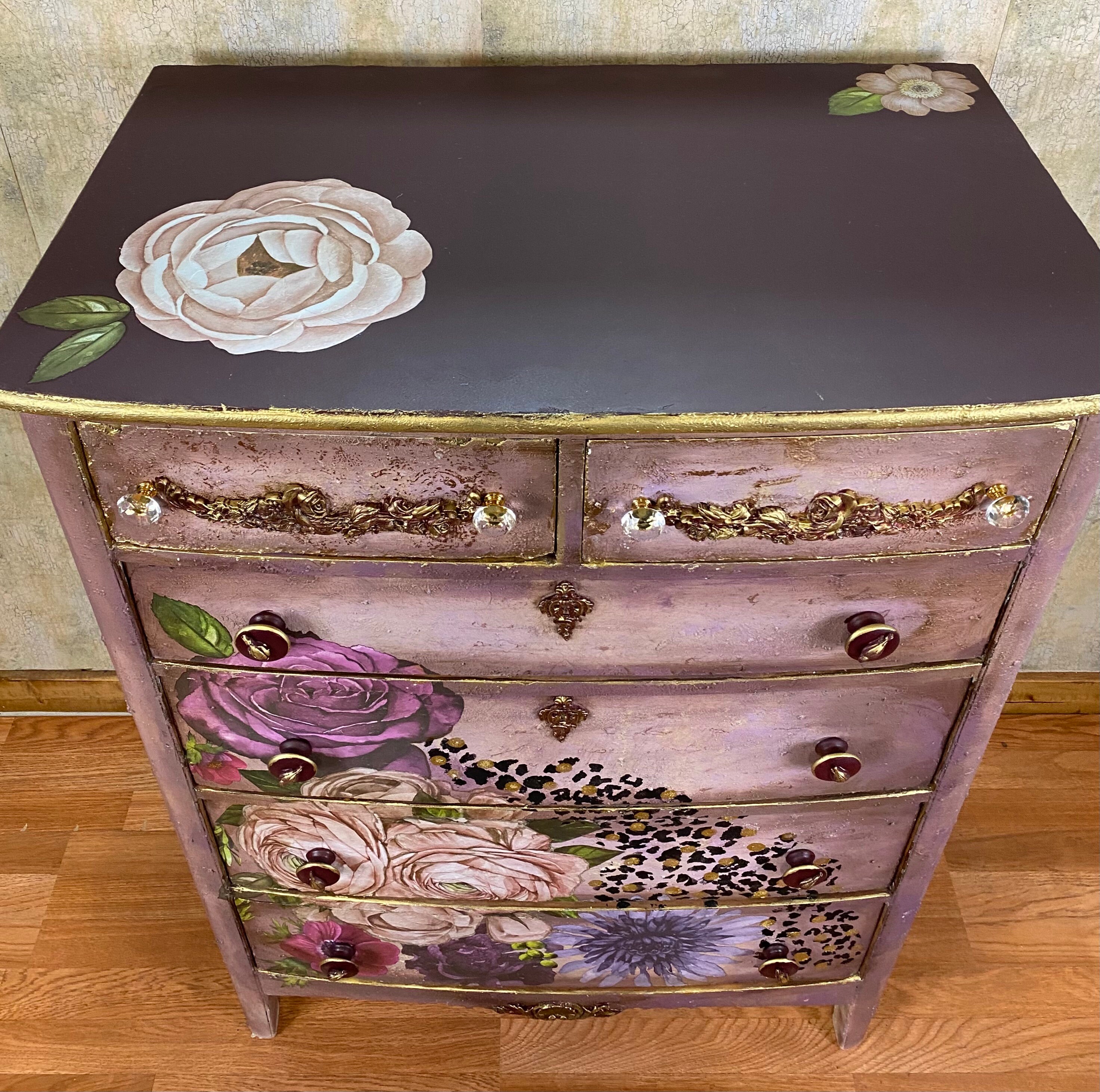 Chest of Drawers Vintage Tall Dresser Boho Eclectic Dresser Etsy