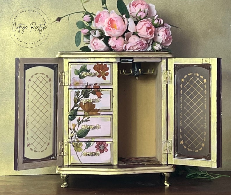 Handpainted Jewelry Box Classic Floral Jewelry Box Jewelry Etsy