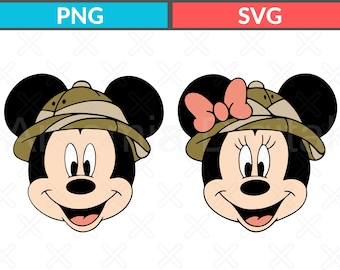 Mickey Minnie Safari SVG PNG, Jungle Animal Birthday Shirt Design (Digital File)