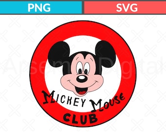Mouseketeer Mickey Mouse Club Svg. Kids Disney Png. Vintage Retro Style Graphic, Mickey Mouse