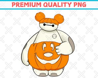 Baymax Pumpkin Halloween PNG, Epcot Mickey Ears (Digital Download)