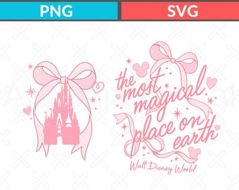 Cinderella Castle Coquette Bow SVG, Magical Place On Earth Png (Digital Download)