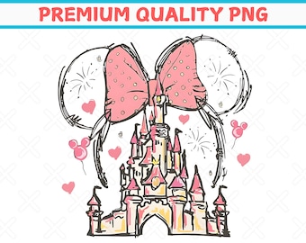 Minnie Mouse Castle PNG, Magic Kingdom Design (Digital Download)