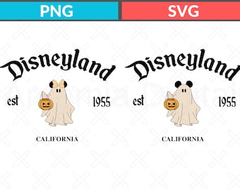 Disneyland Halloween SVG: Ghost Mickey & Minnie, California 1955 (Digital Download)