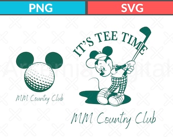 Mickey Mouse Golf SVG PNG, Father's Day Gift, Tee Time Design (Digital Download)
