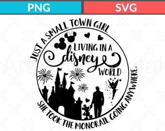 MALT SHOPPE Just a Small Town Girl Living in a Disney World Svg Png