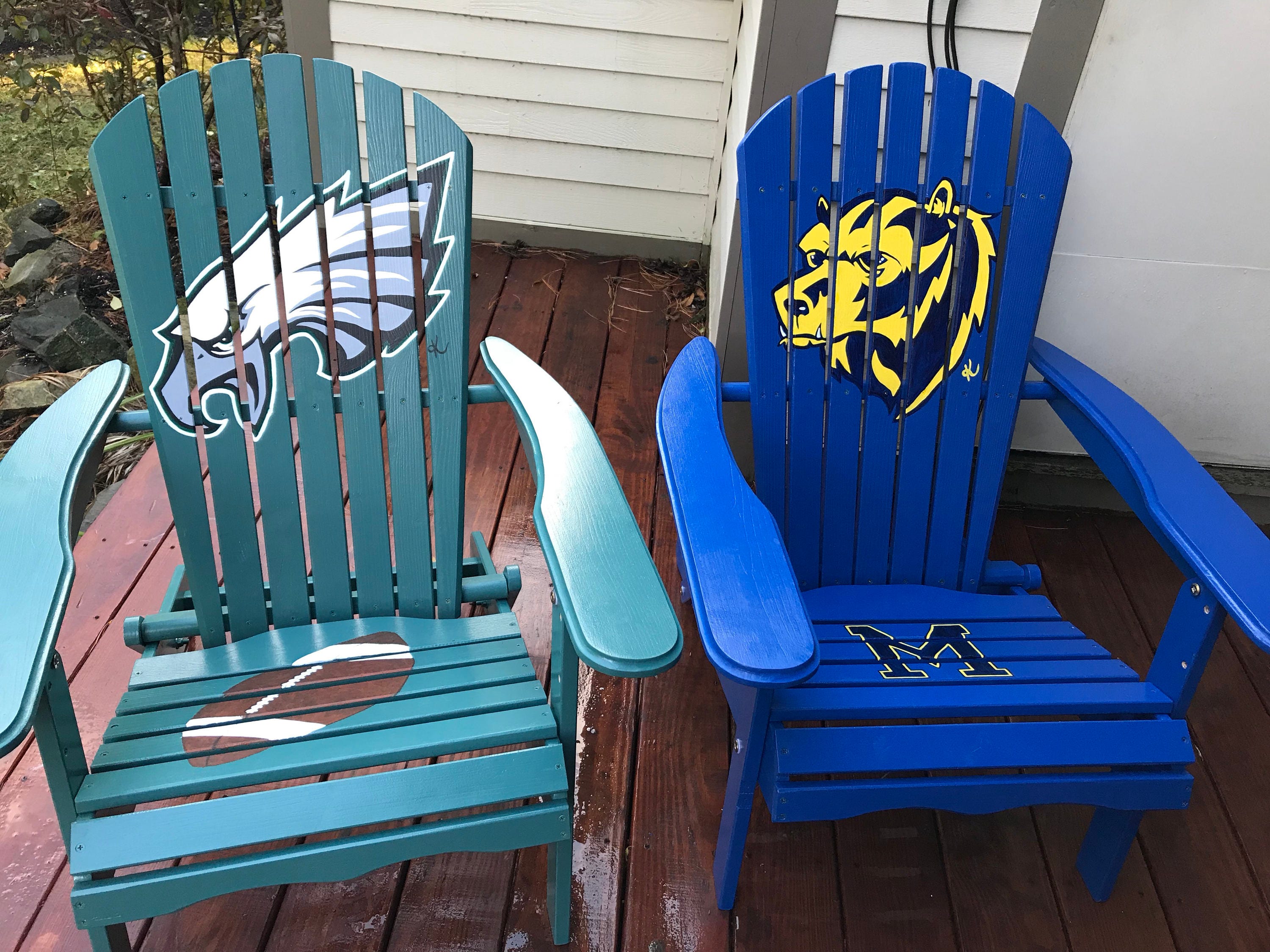 Adirondack Chair Custom Colors Eagles Football Sports Etsy