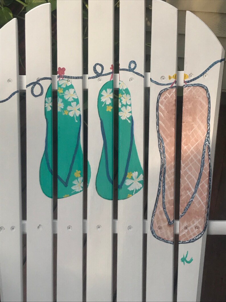 Adirondack Chair - Custom Paint - Flip Flops - Beach - Summer - Camp ...
