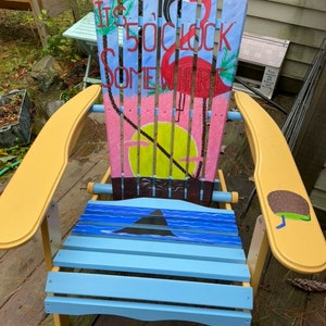 Adirondack Chair - Custom Colors - Margaritaville Beach - hand painted - bright colors - parrot