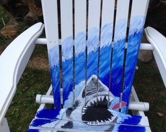 Hand Painted Adirondack Chair and Ottomans