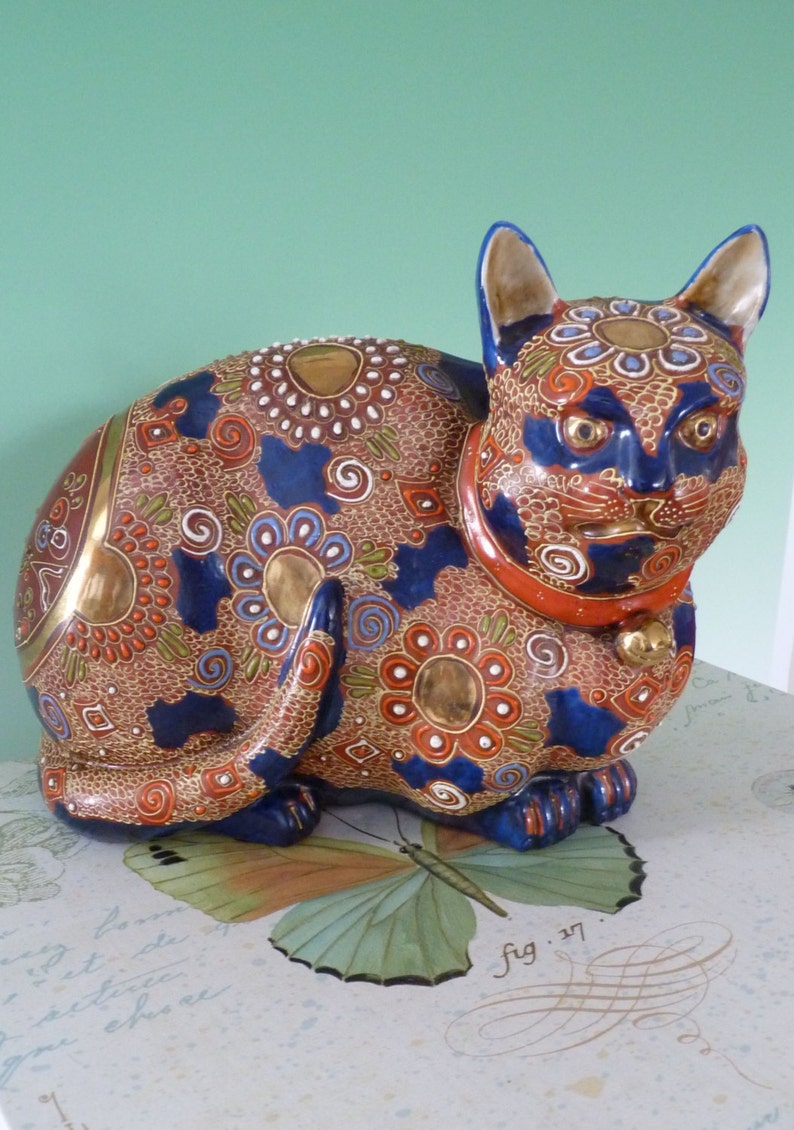Rare Large Antique Porcelain Vintage Old Maneki Neko Japanese | Etsy