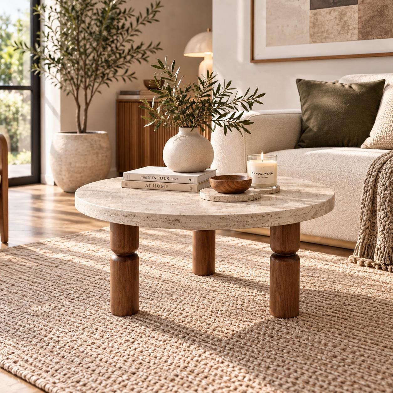 Travertine coffee table - Etsy 日本
