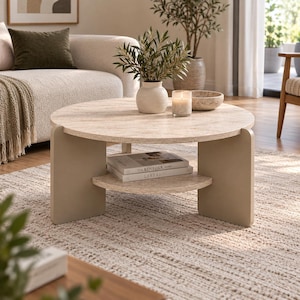 Low Travertine Coffee Table - Etsy